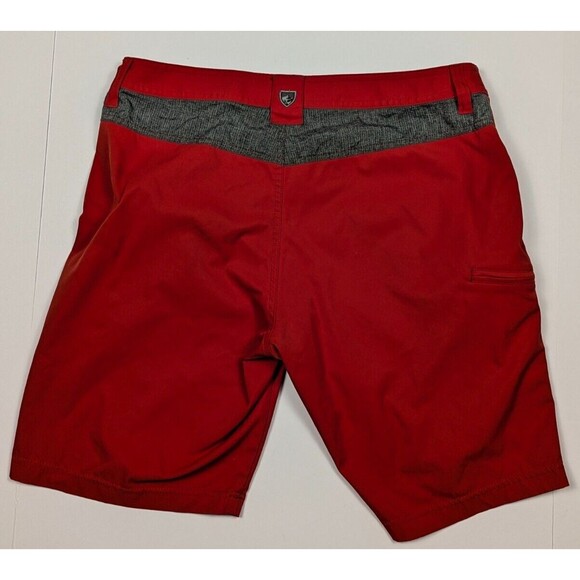 Kuhl Cargo Shorts Mens 34 Red 10 Inseam Polyester Outdoor Hiking Flat Front US - Picture 2 of 12